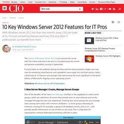 10 Key Windows Server 2012 Features for IT Pros