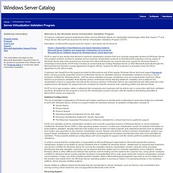 Windows Server Catalog
