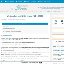 Windows Server 2012 R2 - Cluster NLB et MSCS