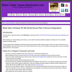Black Viper’s Windows XP x86 (32-bit) Service Pack 3 Service Configurations