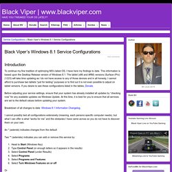 Black Viper’s Windows 8.1 Service Configurations » Black Viper