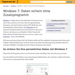 Windows 7: Daten sichern ohne Zusatzprogramm