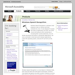 Windows Speech Recognition in Windows Vista