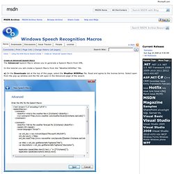 Windows Speech Recognition Macros - Home - Waterfox