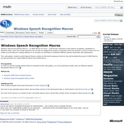 Windows Speech Recognition Macros