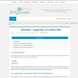Windows : Supprimer un réseau Wifi