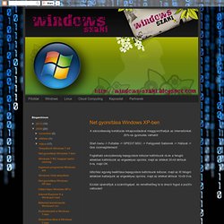 Net gyorsítása Windows XP-ben