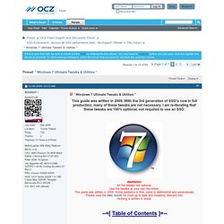 Guide * Windows 7 Ultimate Tweaks & Utilities *