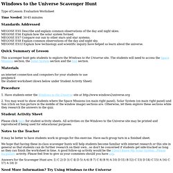 Windows to the Universe Scavenger Hunt