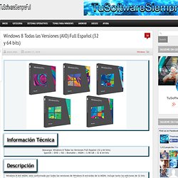 Windows 8 Todas las Versiones (AIO) Full Español (32 y 64 bits)