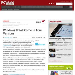Windows 8 Will Come in Four Versions