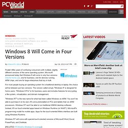 Windows 8 Will Come in Four Versions