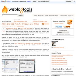 All In One SEO Pack for Windows Live Writer