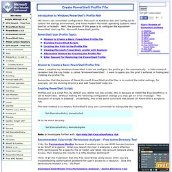 Windows PowerShell profile - WindowsPowerShell folder and profile.ps1