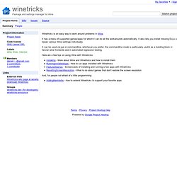 winetricks - Package and settings manager for Wine