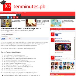 The Winners of Best Cebu Blogs 2013