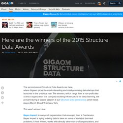 Here are the winners of the 2015 Structure Data Awards