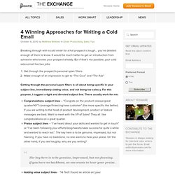 4 Winning Approaches for Writing a Cold Email - Yesware Blog - Yesware Blog