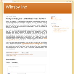 Winsby Inc: Winsby Inc helps you to Maintain Social Media Reputation