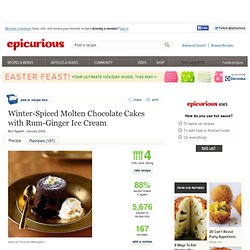 Winter-Spiced Molten Chocolate Cakes with Rum-Ginger Ice Cream Recipe at Epicurious