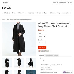 Winter Women's Loose Woolen Long Sleeves Black Overcoat – Buykud