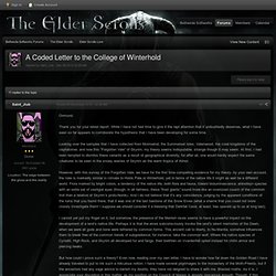A Coded Letter to the College of Winterhold