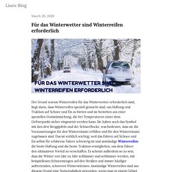 Für das Winterwetter sind Winterreifen erforderlich — Lisa's Blog