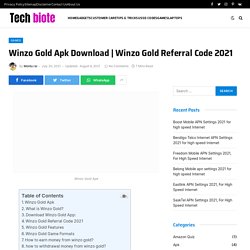 Winzo Gold Referral Code 2021