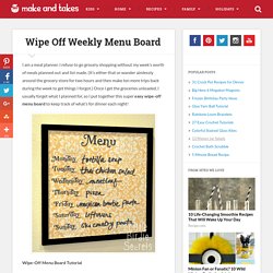 Wipe Off Weekly Menu Board