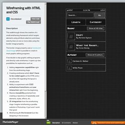 Wireframing with HTML and CSS