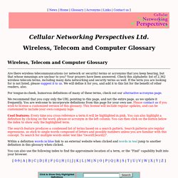 Wireless, Telecom and Computer Glossary