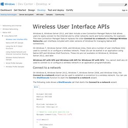 Wireless User Interface APIs