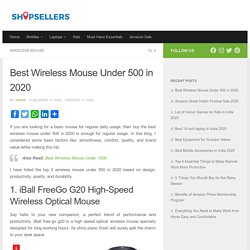 Best Wireless Mouse Under 500 in 2020