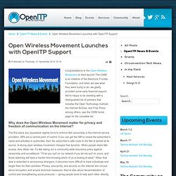 Open Wireless Movement launches, with OpenITP support.