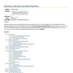Wireless LAN Security Best Practices