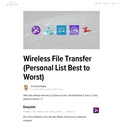 Wireless File Transfer (Personal List Best to Worst)