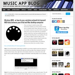 Wireless MIDI - or how to use a wireless network to transmit MIDI data between your iPad and Mac desktop computer - Music App Blog