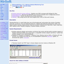 WirelessNetView - Wireless Network Monitoring Software