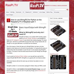 How to use WiringPi2 for Python on the Raspberry Pi in Raspbian part 1