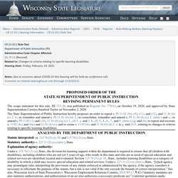 Wisconsin Legislature: CR 21-011 Rule Text