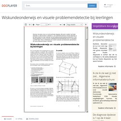 Wiskundeonderwijs en visuele problemendetectie bij leerlingen - PDF Free Download