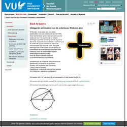 Wiskundeplus - Activiteiten - Faculteit der Exacte Wetenschappen, Vrije Universiteit Amsterdam