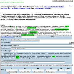 universeller wissenschaftlicher online Iterationsrechner (Iterationsrechnung, scientific online calculator)