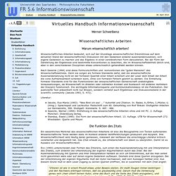 Wissenschaftliches Arbeiten « Virtuelles Handbuch « Studium « Fachrichtung Informationswissenschaft Saarbrücken