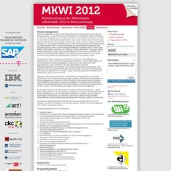 Wissensmanagement « MKWI 2012 – Themen