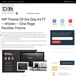 WP Theme Of the Day #177 – Wisten – One Page Parallax Theme