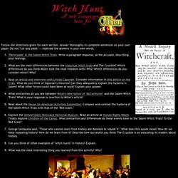 Witch Hunt: A Web Scavenger Hunt for The Crucible