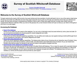Survey Database, Survey of Scottish Witchcraft, Scottish History, School of History and Classics, The University of Edinburgh, Scotland