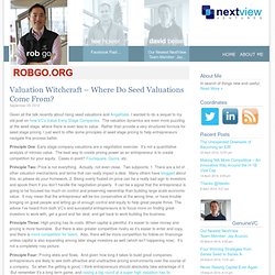 Valuation Witchcraft - Where Do Seed Valuations Come From? - robgo.org