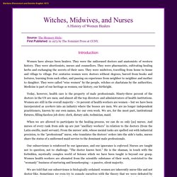 Witches, Midwives, and Nurses by Barbara Ehrenreich and Deirdre English 1973